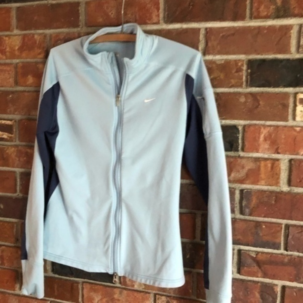 Nike jacket fit dry size medium light blue zip up jacket